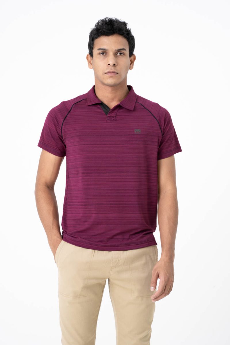 Sport Polo T- Shirt - Magenta Heather - Image 2