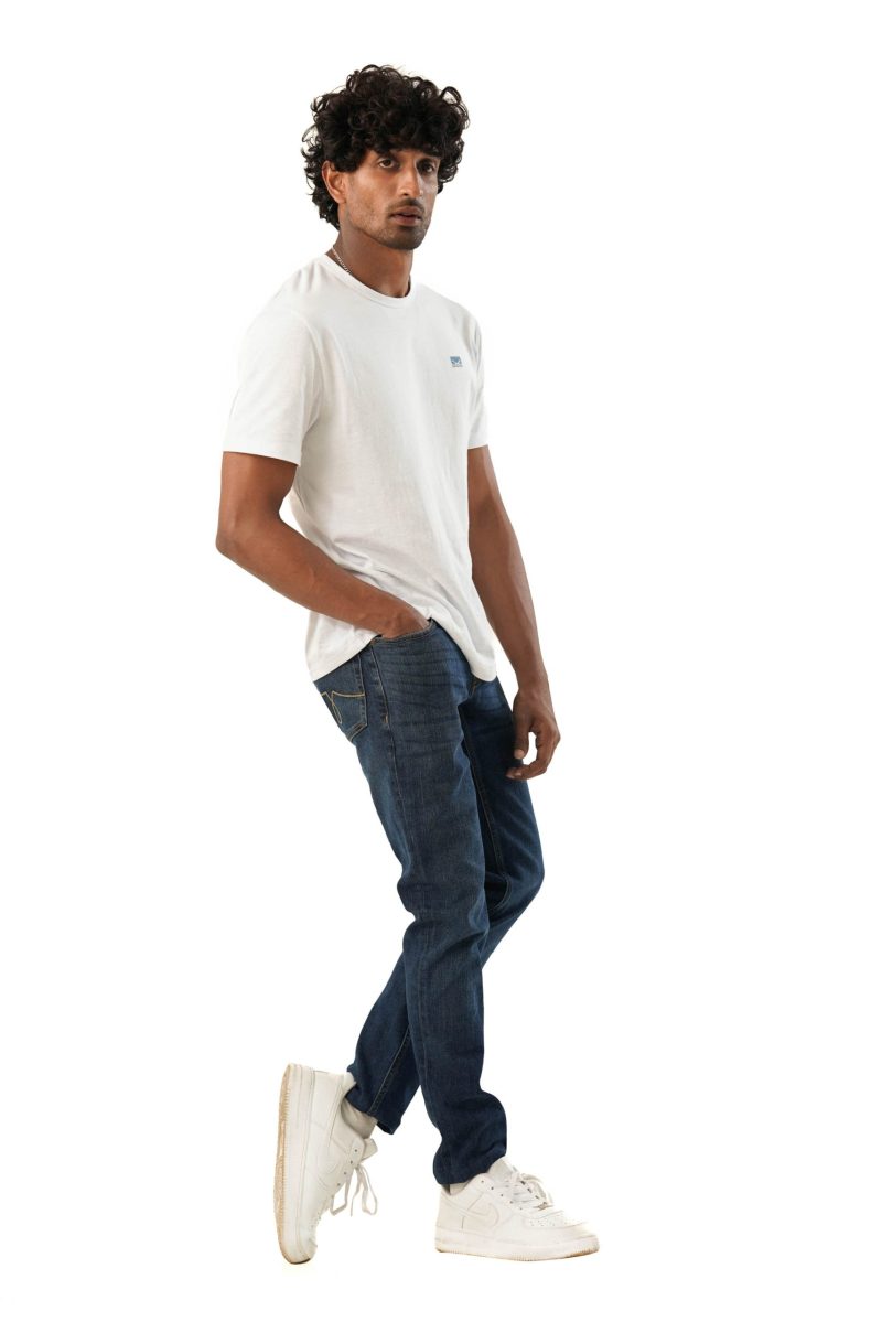 Men's Slim Fit Jeans - Mid Indigo - Image 6