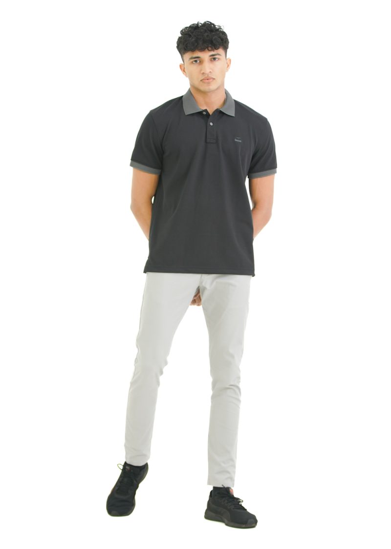 Moose Men's Solid Assorted Polo T-Shirt - Black