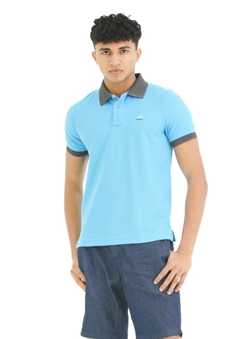 Moose Men's Solid Assorted Polo T-Shirt - Blue Flinstone - Image 2
