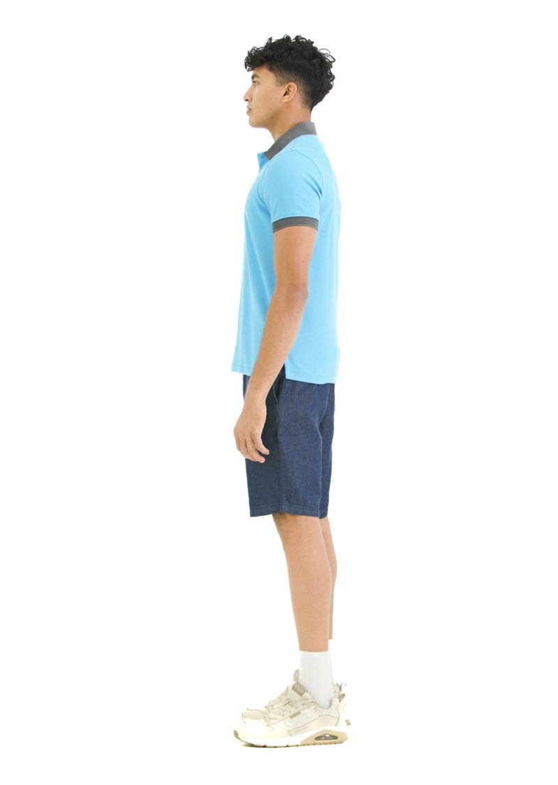Moose Men's Solid Assorted Polo T-Shirt - Blue Flinstone - Image 3