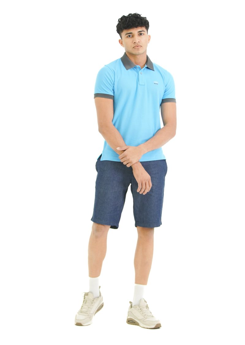 Moose Men's Solid Assorted Polo T-Shirt - Blue Flinstone