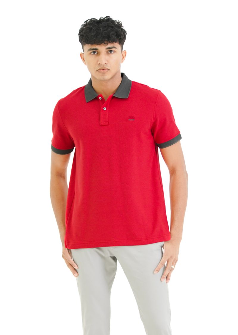 Moose Men's Solid Assorted Polo T-Shirt - Men's Red - Image 2