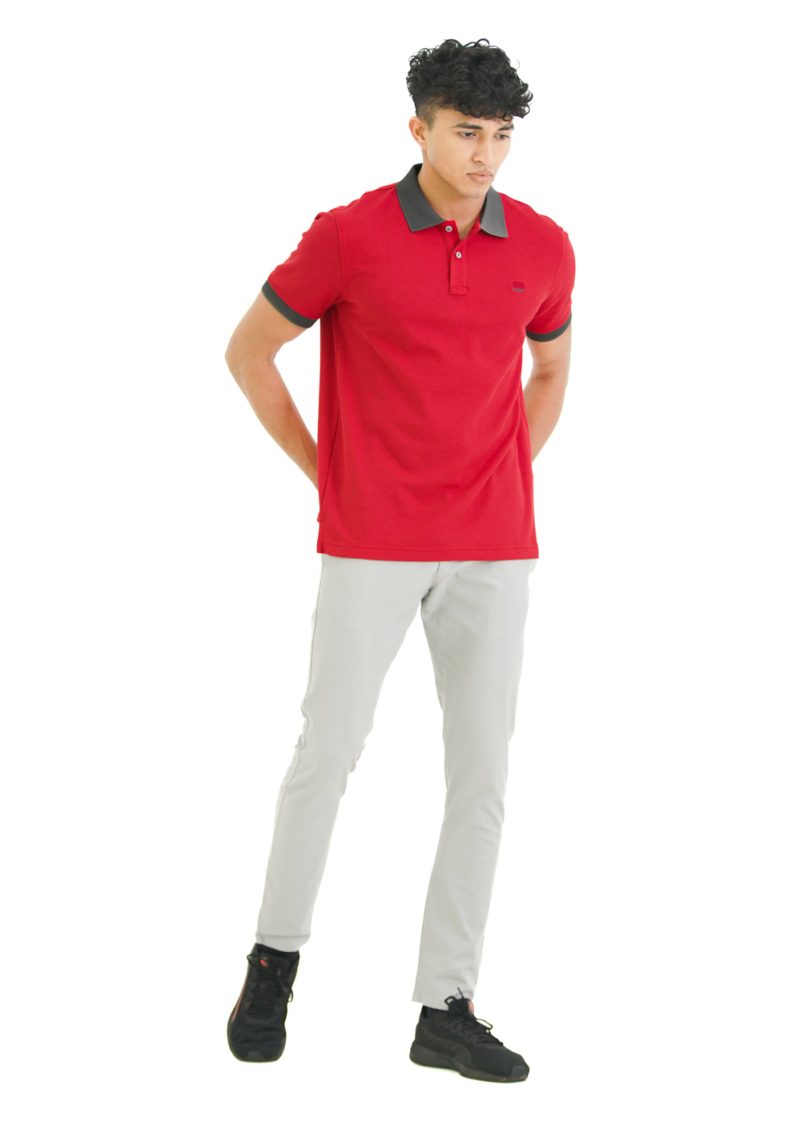 Moose Men's Solid Assorted Polo T-Shirt - Men's Red
