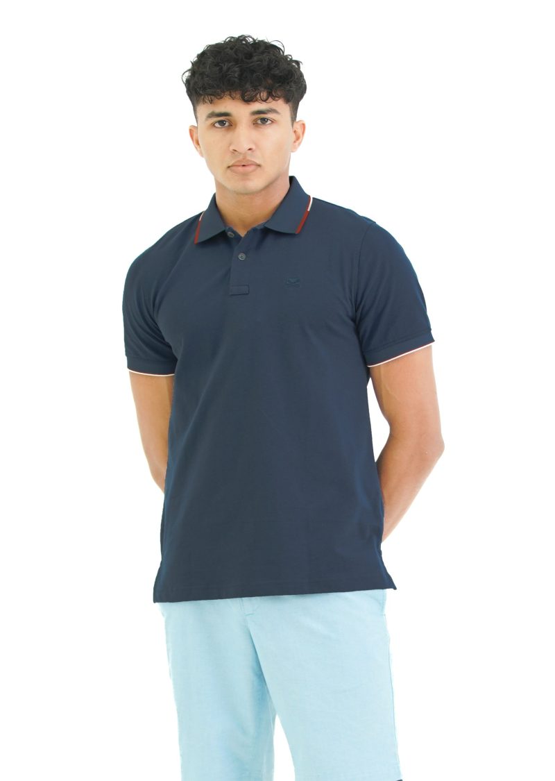 Moose Men's Minimal Stripe Polo T-Shirt - Pale Cobalt - Image 2