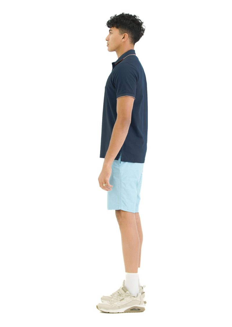 Moose Men's Minimal Stripe Polo T-Shirt - Pale Cobalt - Image 3