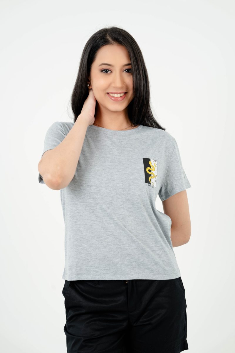 Mystic Magic Printed Crew Neck T-shirt - A37 Coin Heather