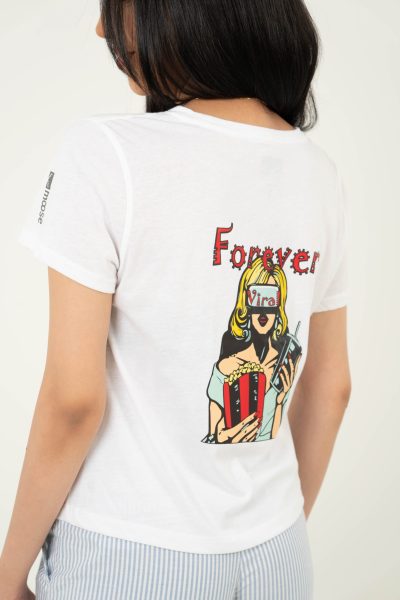 Retro Revival Printed Crew Neck T-shirt - A67 Brilliant White