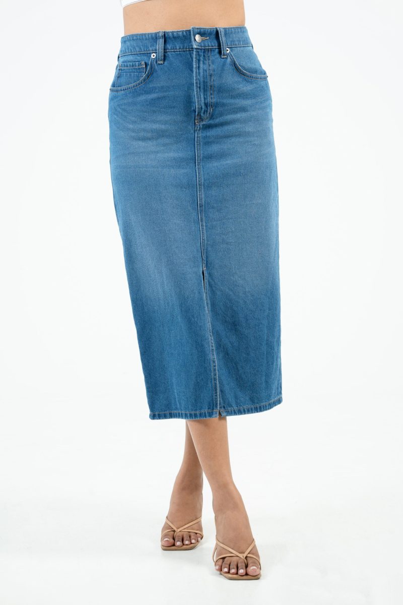 Women's Denim Skirt - Indigo - Image 5