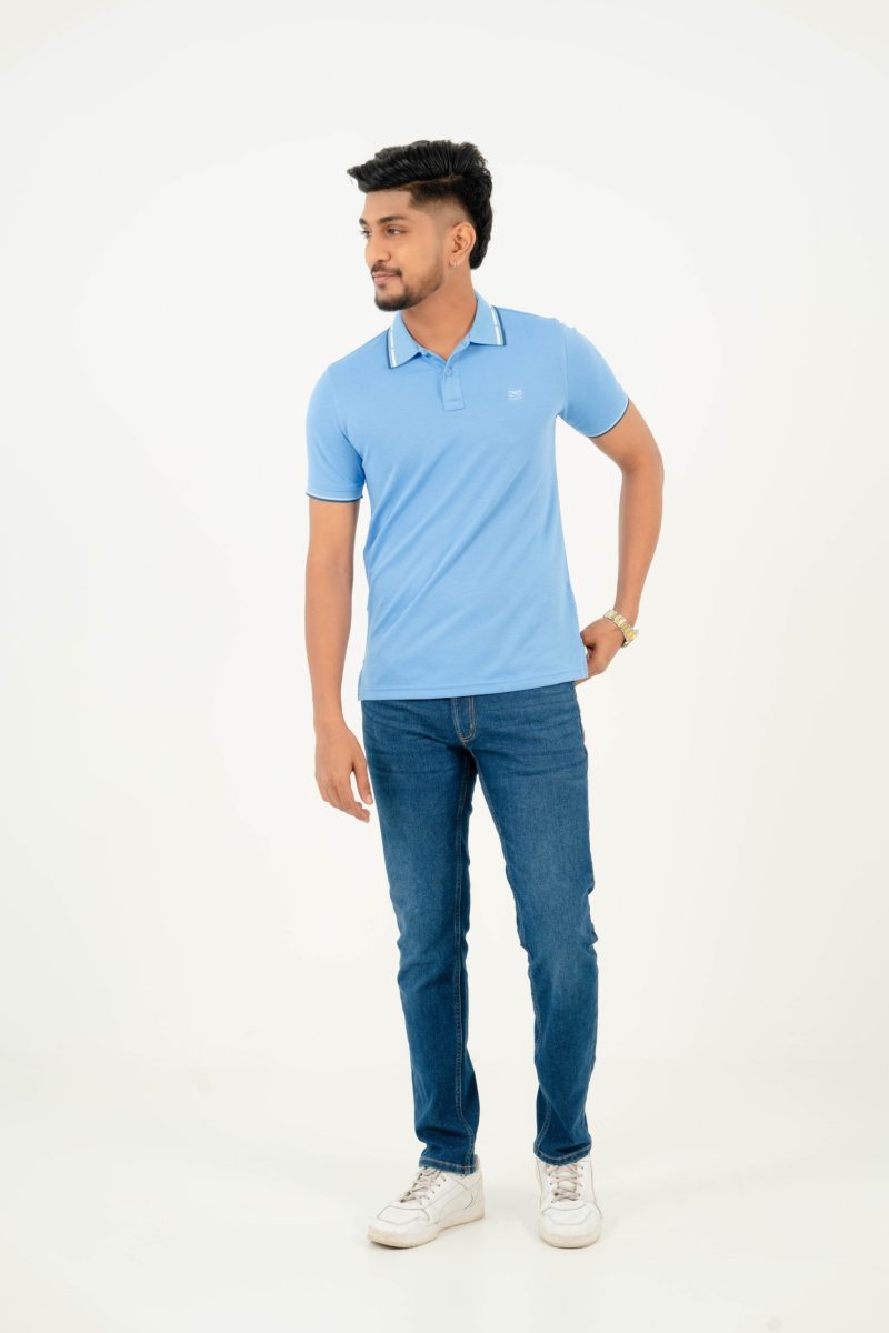 Moose Men's Subtle Polo T-shirt - Cornflower Blue