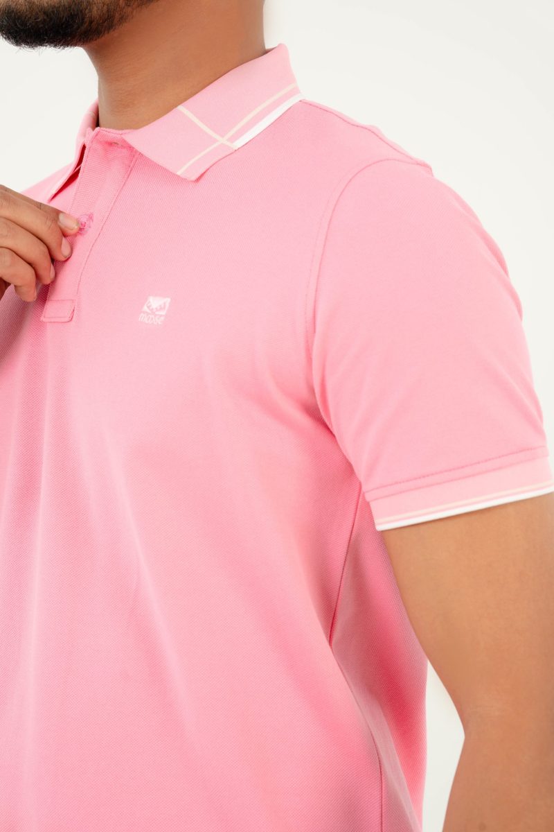 Moose Men's Geometric Polo T-shirt - Bubblegum Pink - Image 3