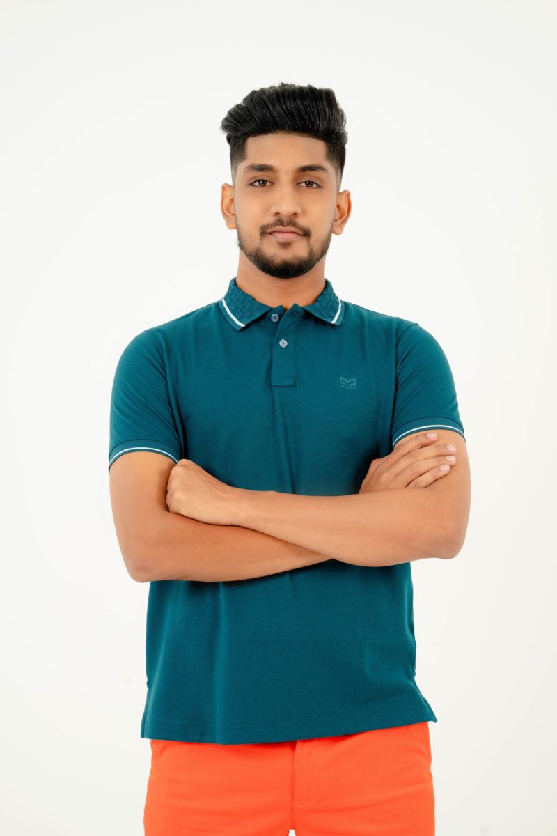 Moose Men's Textured Polo T-shirt - Dark Teal - Image 2
