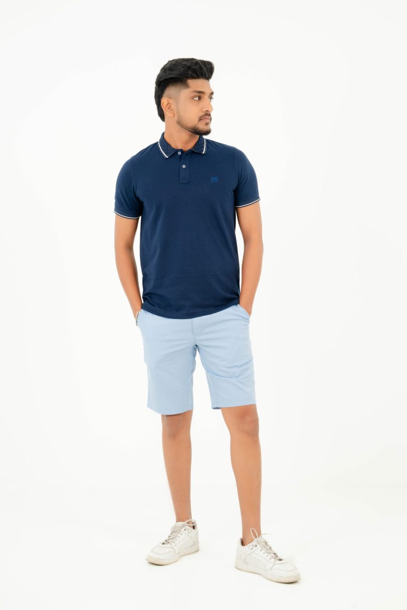 Moose Men's Textured Polo T-shirt - Midnight Blue