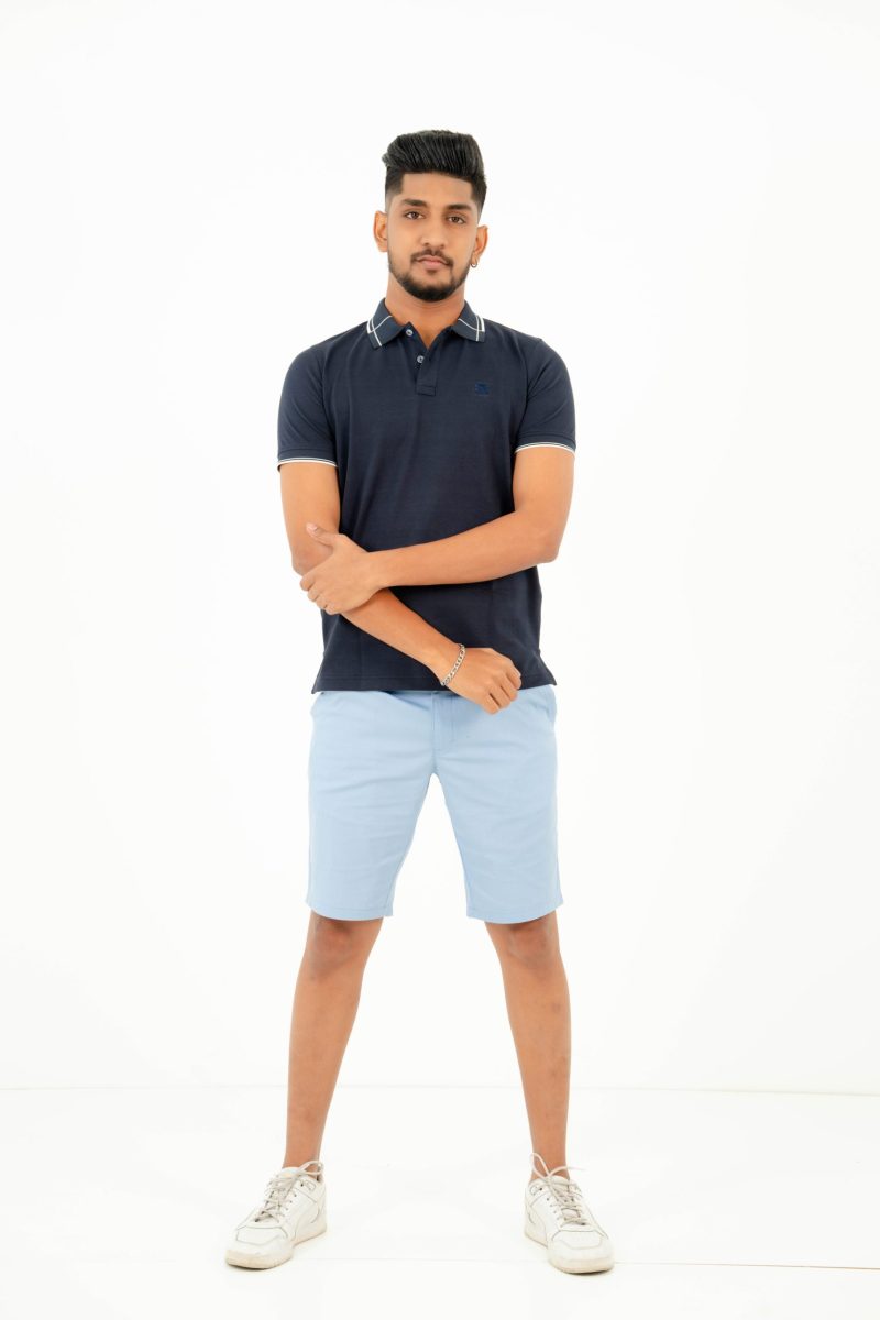 Moose Men's Geometric Polo T-shirt - Shadow Blue