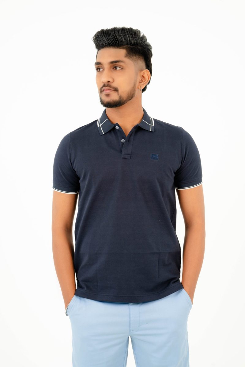 Moose Men's Geometric Polo T-shirt - Shadow Blue - Image 2