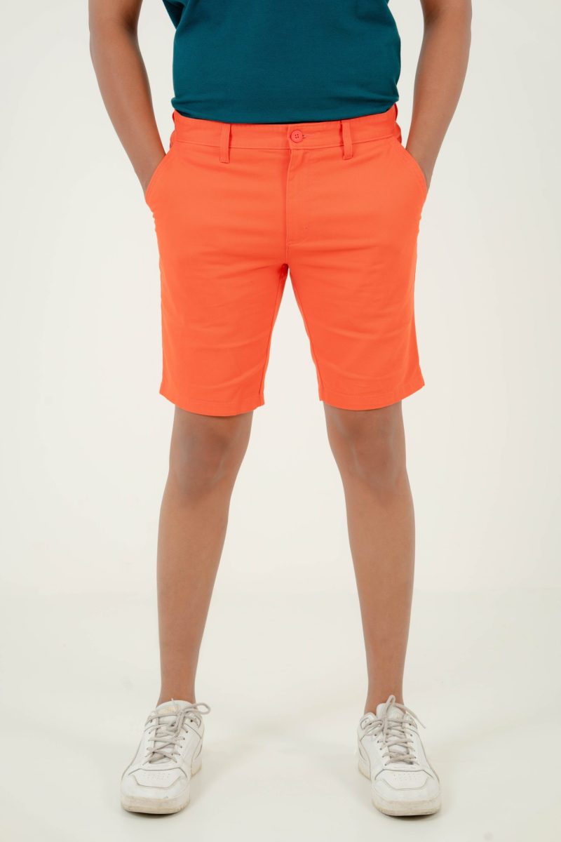 Men's Slim Fit Chino Short - Dark Orange - Image 2