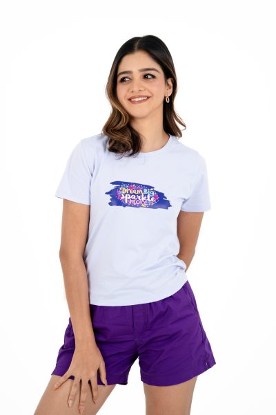 Positive Vibes Printed Crew Neck T-shirt - A55 Moonscape