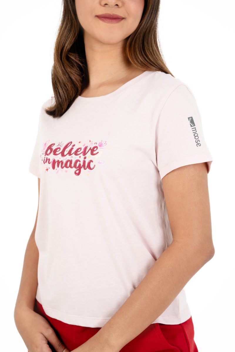 Positive Vibes Printed Crew Neck T-shirt - A54 Muted Thistle - Image 2