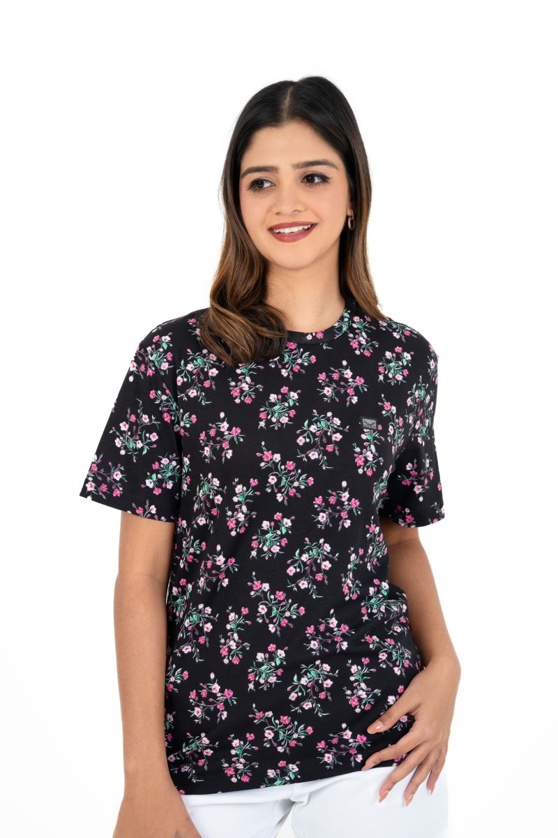Everyday Essential Tee - Black Floral 2