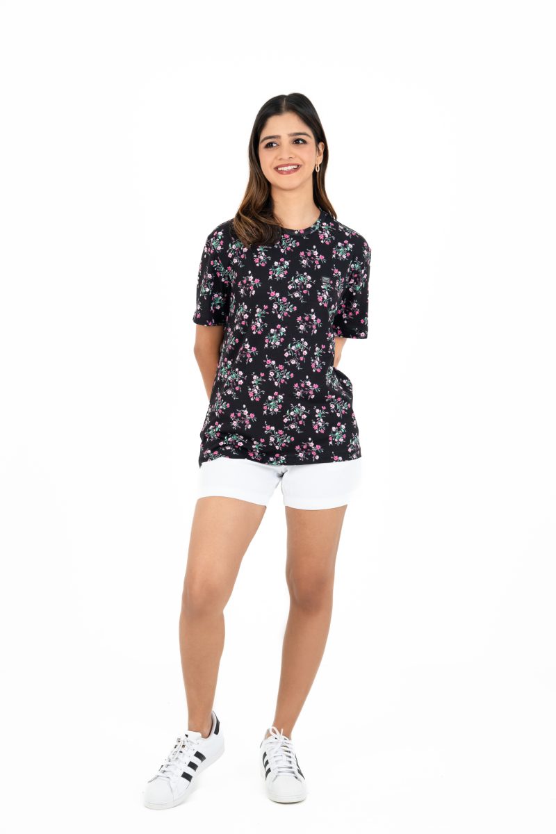 Everyday Essential Tee - Black Floral 2 - Image 2