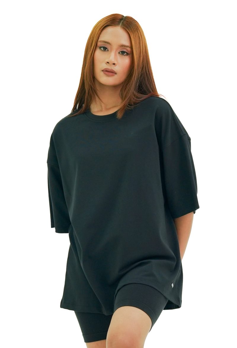 Moose Oversized Solid T-Shirt - Black - Image 2