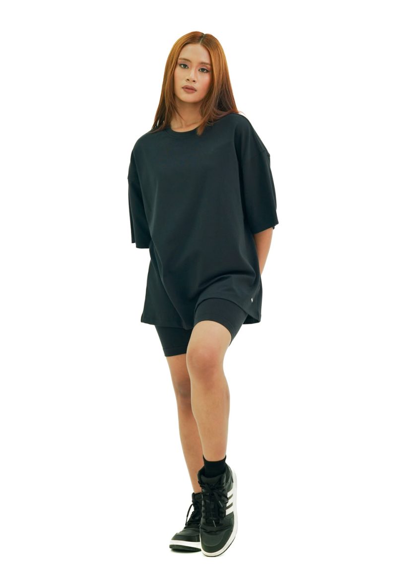 Moose Oversized Solid T-Shirt - Black - Image 3
