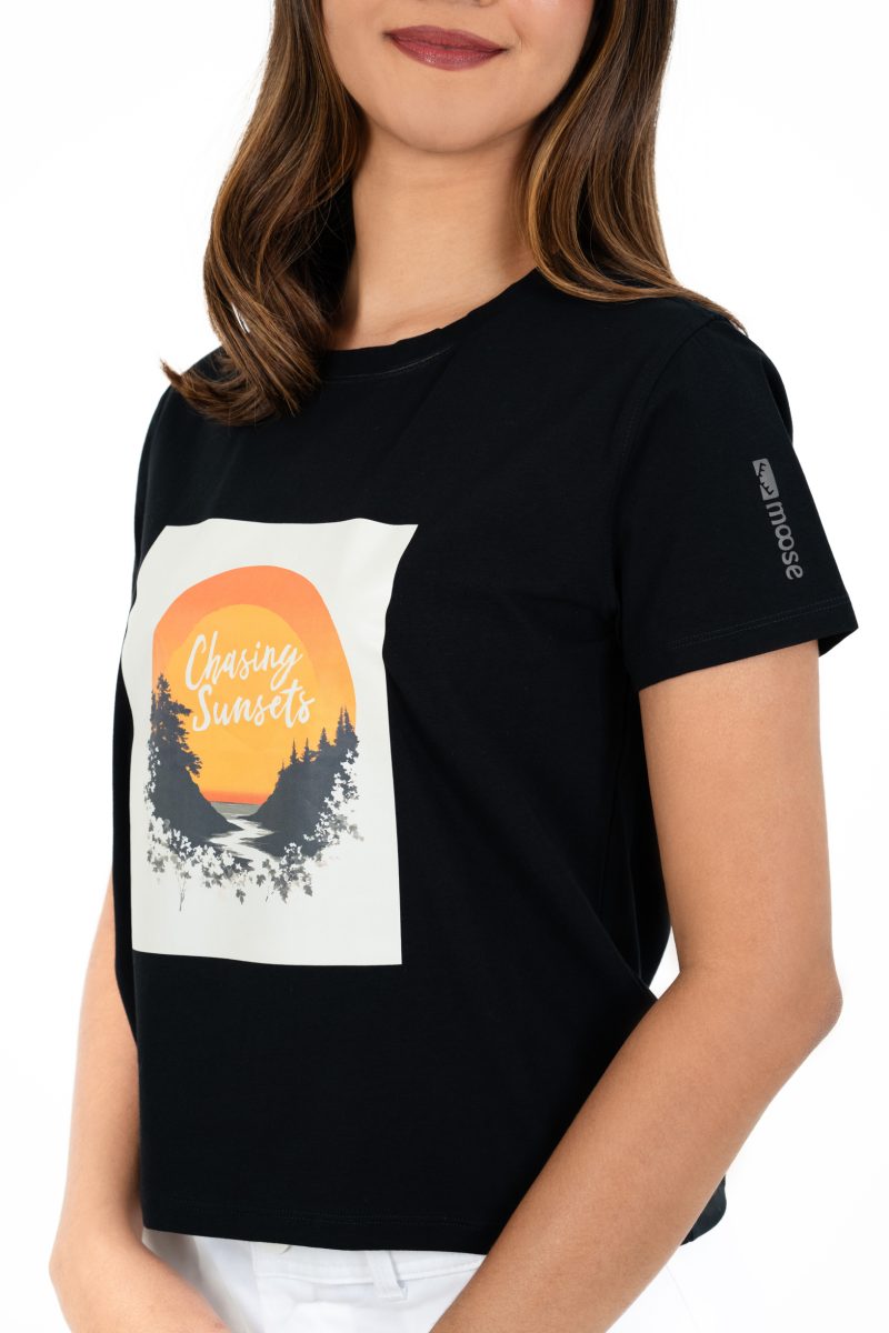 Boho Bliss Printed Crew Neck T-shirt - A2 Black - Image 2