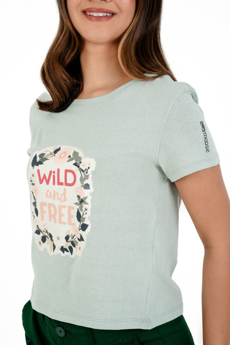 Boho Bliss Printed Crew Neck T-shirt - A6 Lauren Green - Image 2