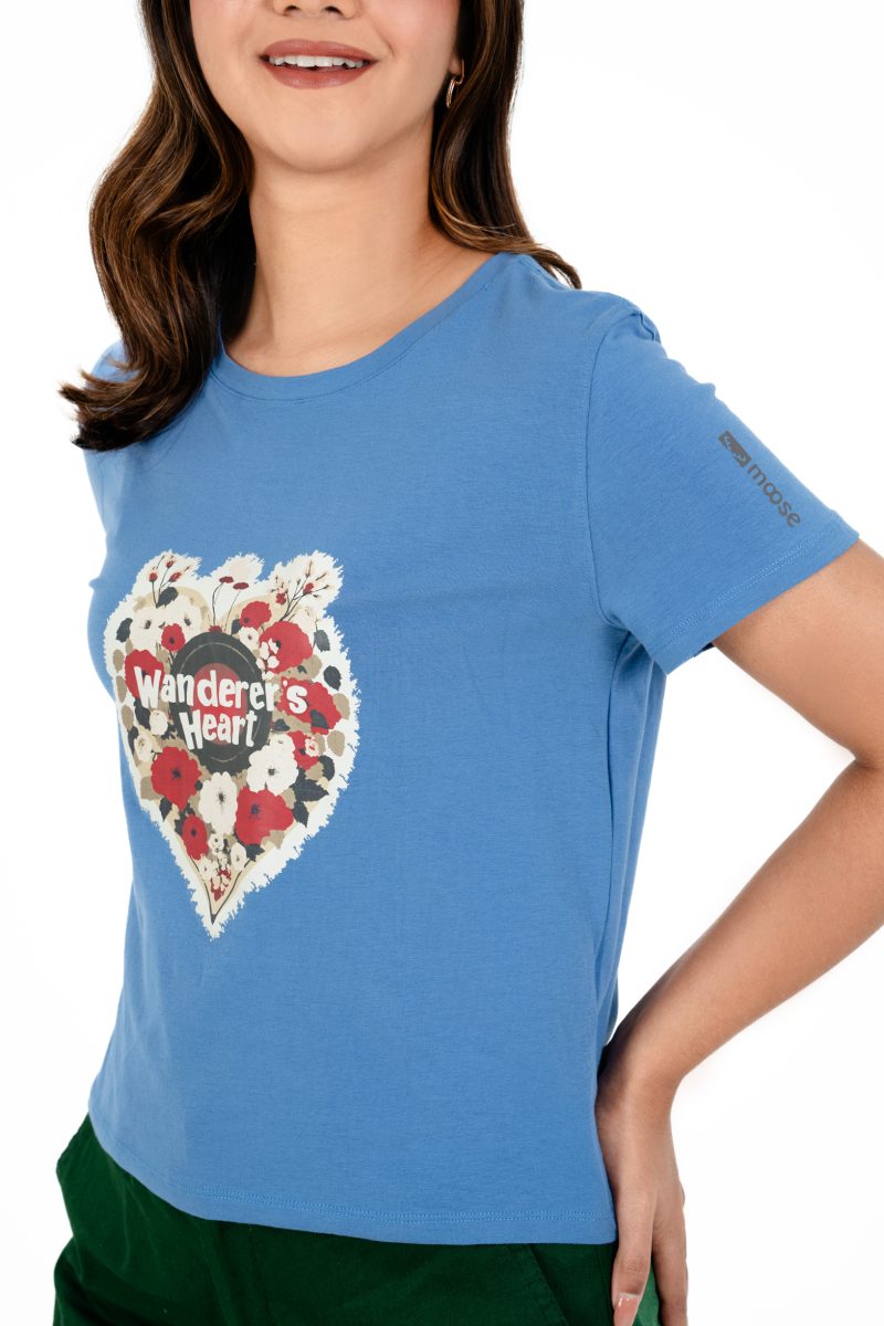 Boho Bliss Printed Crew Neck T-shirt - A7 Blue Nights - Image 2