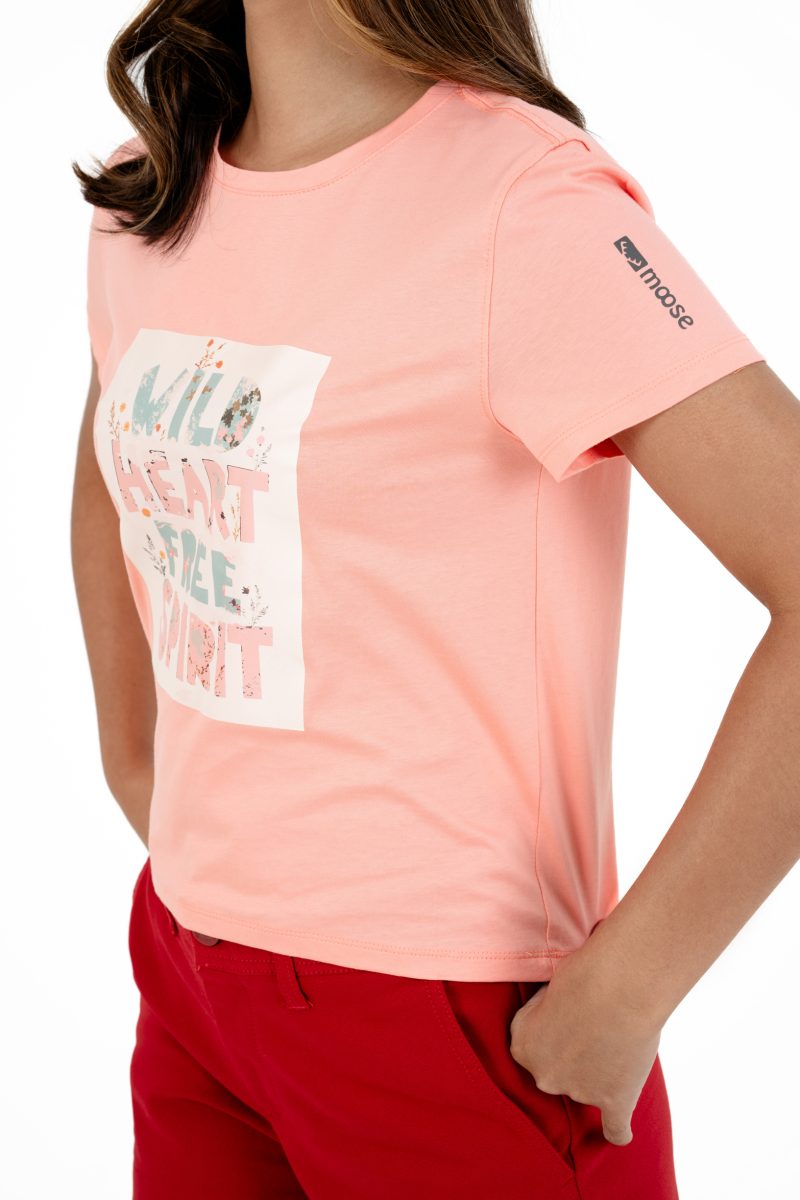 Boho Bliss Printed Crew Neck T-shirt - A3 Peach Melba - Image 2