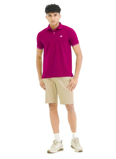 Striped Collar Polo T-Shirt