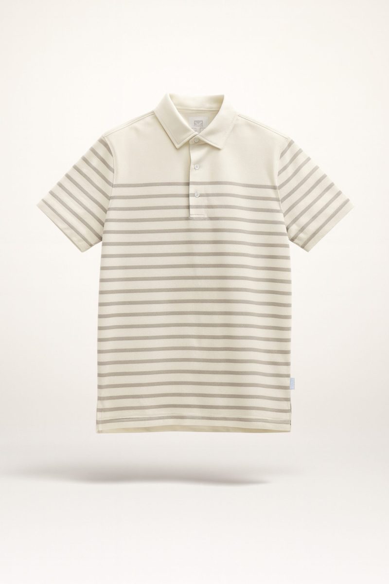 Self Collared Stripe Polo T-Shirt - Image 5